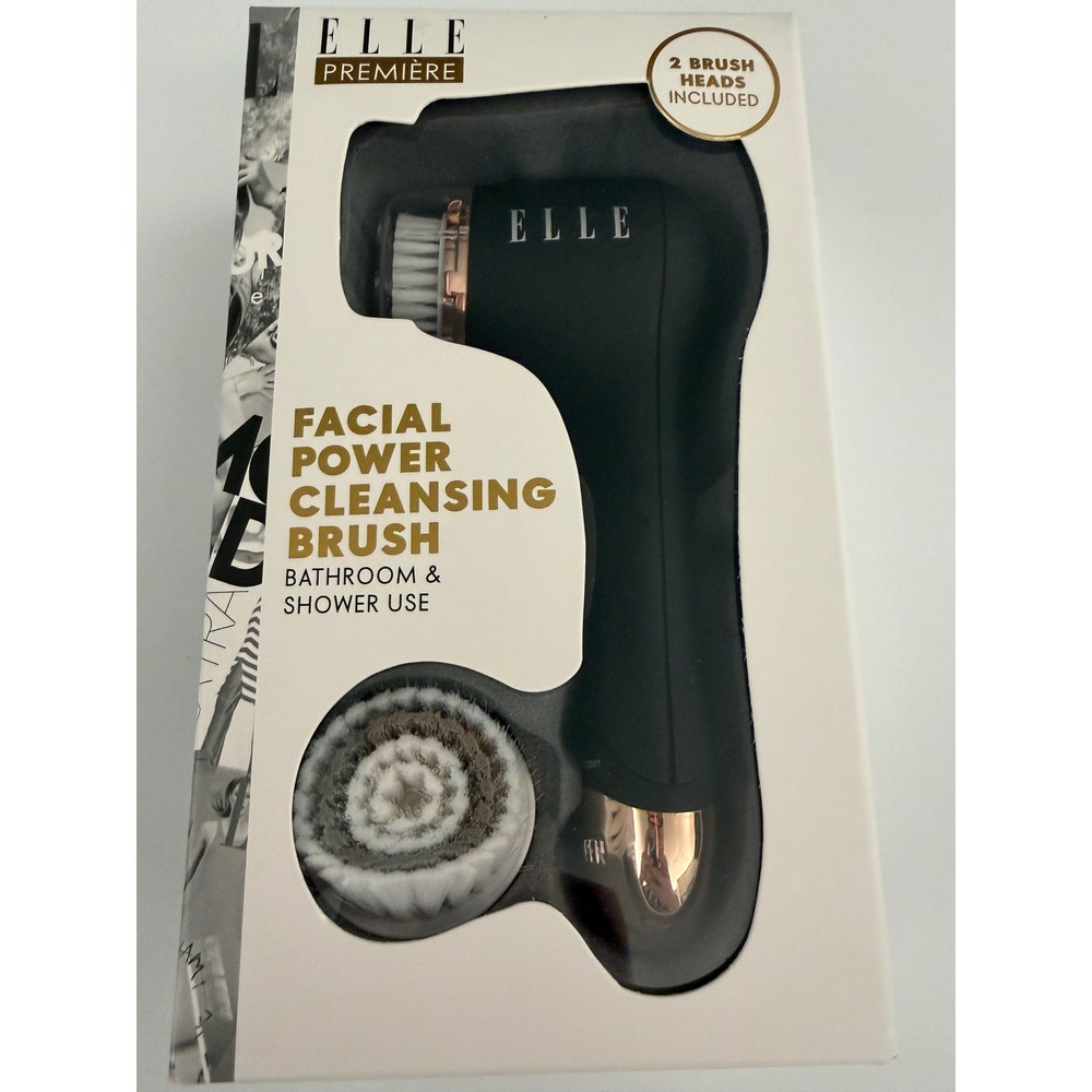 Elle Premiere Facial Power Cleansing Brush Waterproof Black Rose Gold EL7000-ASS